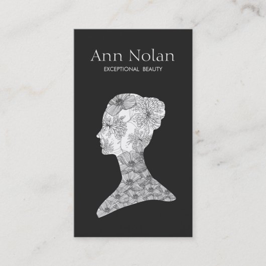 エレガントフローラガール美しいスタイリストとヘアサロン 名刺 (正面)