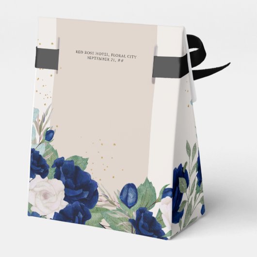 エレガントフローラキンセアニェラ王室のブルーアイボリーバラ フェイバーボックス (裏面サイド)