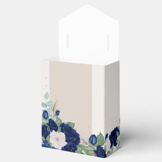 エレガントフローラキンセアニェラ王室のブルーアイボリーバラ フェイバーボックス (オープン)