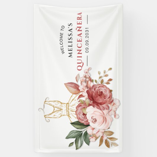 エレガントフローラキンセアニェラ15誕生日 横断幕 (縦)