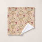 エレガントフローラクラシックと金ゴールドロココフィリグリー バスタオルセット (ウォッシュタオル)