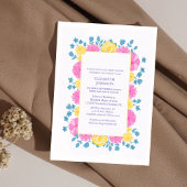 エレガントフローラクラシックカラフルベビーシャワー 招待状