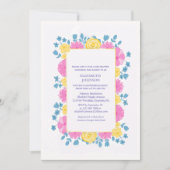 エレガントフローラクラシックカラフルベビーシャワー 招待状 (正面)