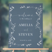 エレガントフローラクラシックリーフ結婚の アクリルサイン (ニュートラル)