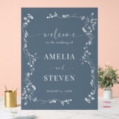 エレガントフローラクラシックリーフ結婚の アクリルサイン (ウェディング)