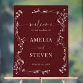 エレガントフローラクラシックリーフ結婚の アクリルサイン (ニュートラル)