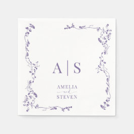 エレガントフローラクラシックリーフ結婚の スタンダードカクテルナプキン