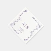 エレガントフローラクラシックリーフ結婚の スタンダードカクテルナプキン (角)