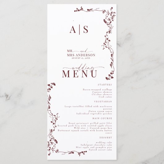 エレガントフローラクラシックリーフ結婚の メニュー (正面)