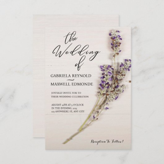 エレガントフローラクリーンラベ結婚ンダー 招待状 (正面/裏面)