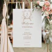 エレガントフローラクレスト歓迎の結婚看板ポスター ポスター