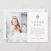 エレガントフローラクロスガール第一聖餐式 サンキューカード (正面)