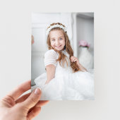 エレガントフローラクロスガールFirst Communion写真 招待状