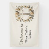 エレガントフローラクロス男女兼用バプテスマ 横断幕 (縦)