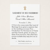 エレガントフローラクロス結婚ズ聖祈りの言葉カード (裏面)