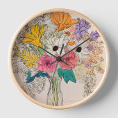 エレガントフローラクロックデザイン 壁時計 (正面)