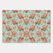 エレガントフローラグかわいらしリー水玉模様ストライプ ラッピングペーパーシート (正面2)