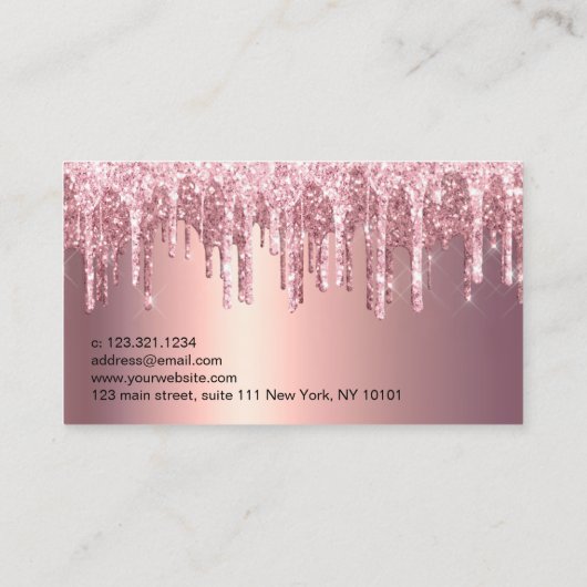 エレガントフローラグリッターが点滅する 名刺 (裏面)