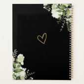 エレガントフローラグリーンリー黒と金ゴールド結婚ズ プランナー手帳 (裏面)
