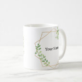 エレガントフローラグレイ名前をカスタムする コーヒーマグカップ (正面右)