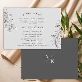 エレガントフローラグレイ我々は結び目披露宴 招待状