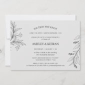 エレガントフローラグレイ我々は結び目披露宴 招待状 (正面)