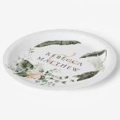 エレガントフローラグ結婚リー ペーパープレート (アングル)