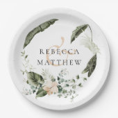 エレガントフローラグ結婚リー ペーパープレート (正面)