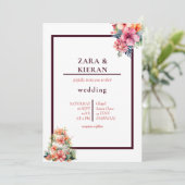 エレガントフローラケーキトロピカル結婚ズ 招待状 (スタンド正面)