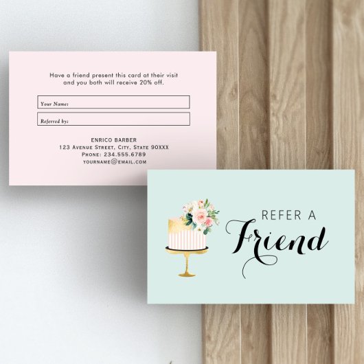 エレガントフローラケーキベーカリー紹介名刺 名刺