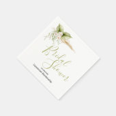 エレガントフローラコーナーブライダルシャワーテンプレート スタンダードカクテルナプキン (角)