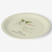 エレガントフローラコーナーブライダルシャワーテンプレート ペーパープレート (アングル)