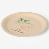 エレガントフローラコーナーブライダルシャワーテンプレート ペーパープレート (アングル)