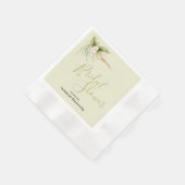 エレガントフローラコーナーブライダルシャワーテンプレート 縁ありカクテルナプキン (角)