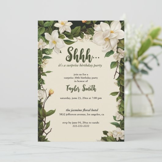 エレガントフローラサプライズパーティー招待状 招待状 (スタンド正面)