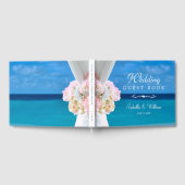エレガントフローラサマーブルー海ビーチ結婚式 ゲストブック (全面)