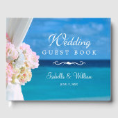 エレガントフローラサマーブルー海ビーチ結婚式 ゲストブック (正面)