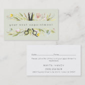 エレガントフローラサロンはさみロゴアポイントメント 名刺 (正面/裏面)