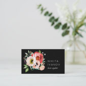 エレガントフローラサロン鋏ロゴアポイントメント 名刺 (スタンド正面)