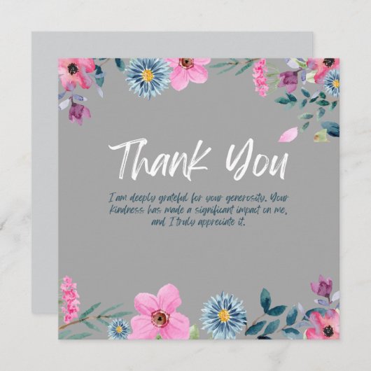 エレガントフローラサンキューカード サンキューカード (正面/裏面)