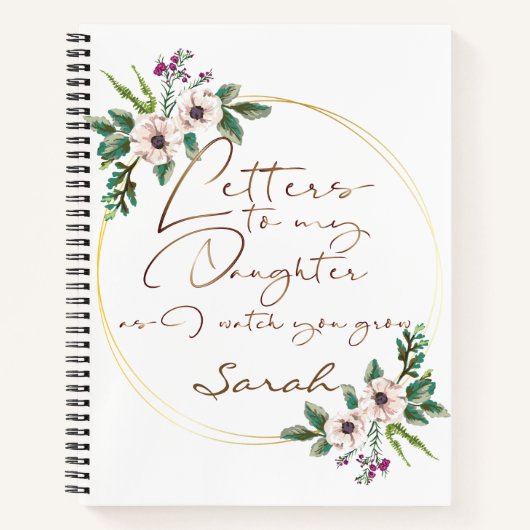 エレガントフローラシック文字デザイン ノートブック (正面)