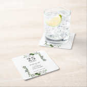 エレガントフローラシルバー25結婚周年記念 スクエアペーパーコースター (インサイチュ)