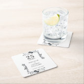 エレガントフローラシルバー25結婚周年記念 スクエアペーパーコースター (インサイチュ)