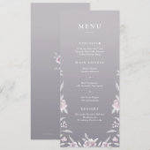 エレガントフローラシルバーchinoiserieのメ結婚ニュー メニュー (正面/裏面)