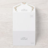 エレガントフローラシンプルのバラ結婚スクリプト オールインワン招待状 (外側)