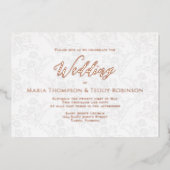 エレガントフローラシンプルの葉書台本 箔招待状 (正面)