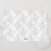 エレガントフローラシンプルの葉書台本 箔招待状 (裏面)