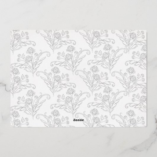 エレガントフローラシンプルの葉書台本 箔招待状 (裏面)