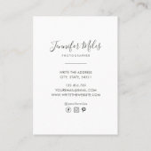 エレガントフローラシンプルミニマル写真 名刺 (裏面)