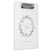 エレガントフローラシンプルローレルリースモノグラム クリップボード (右)